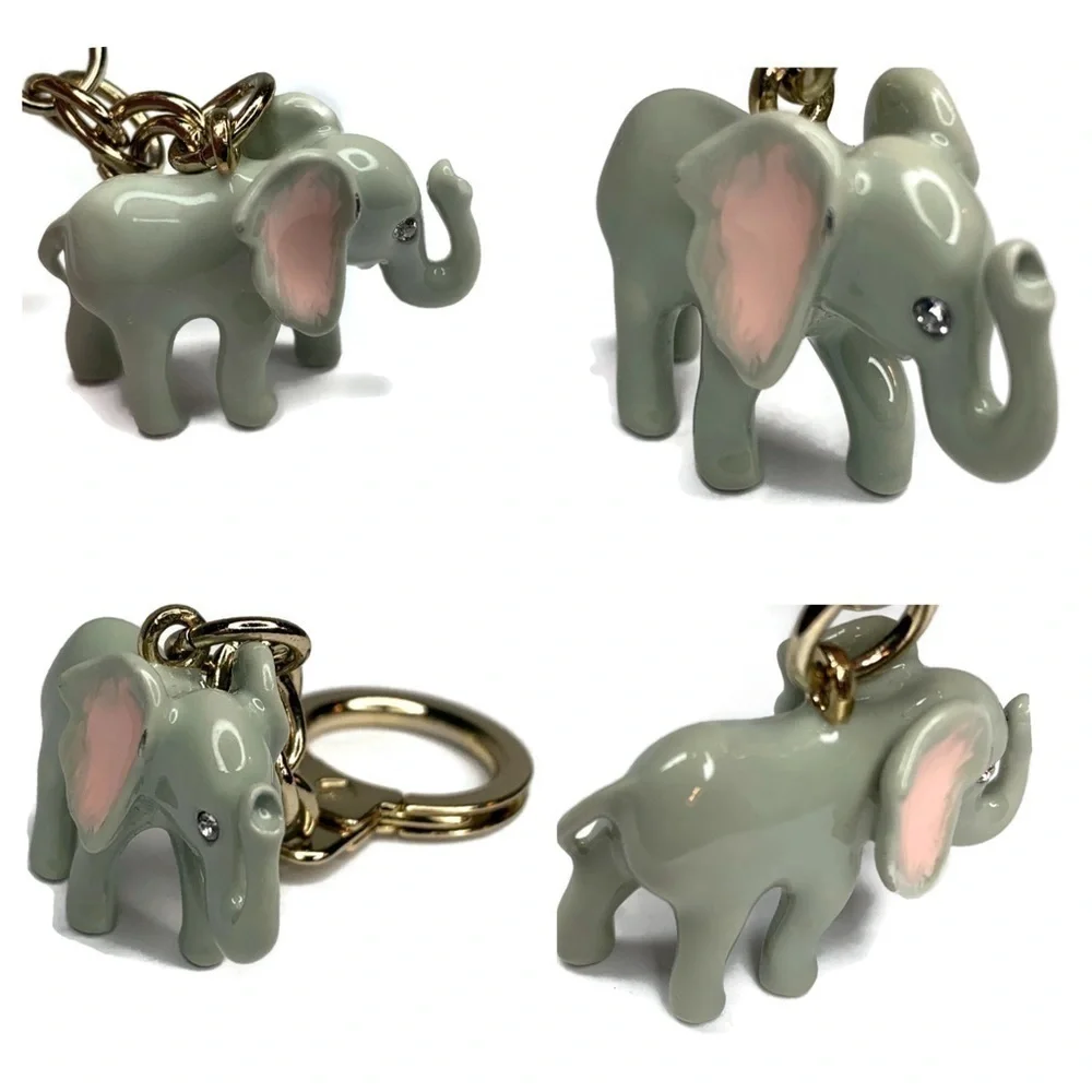 Kate Spade Gray Elephant 🐘 Keychain Fob RARE